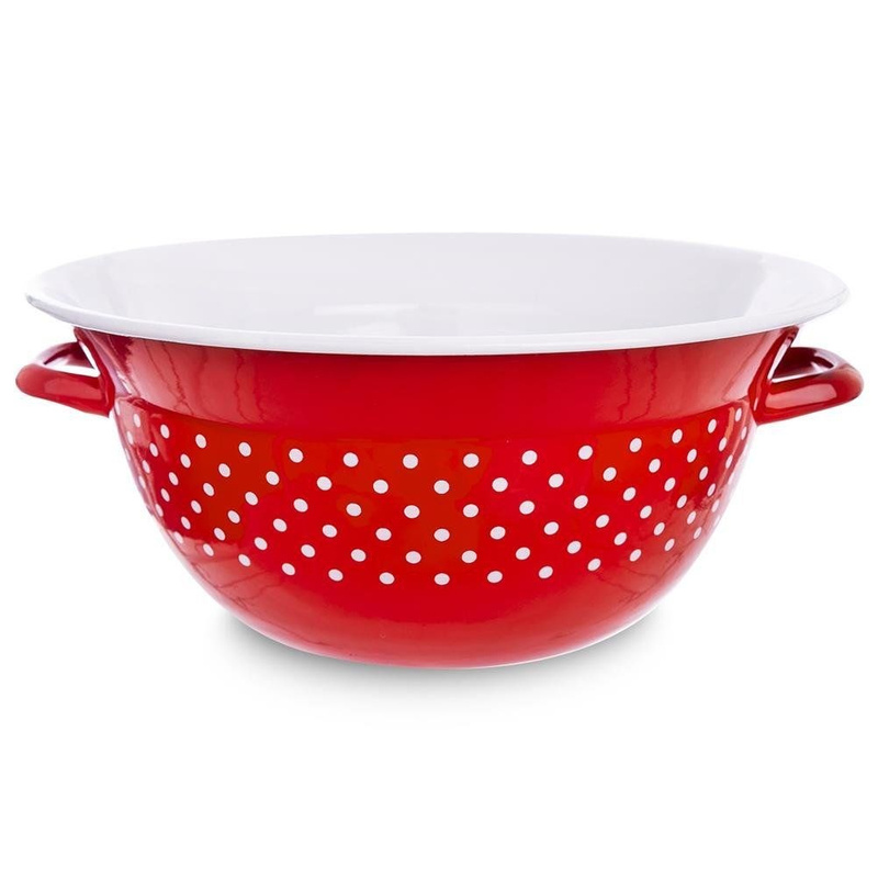 ORION Enamel bowl retro RED POLKA-DOT 26 cm 2,5L
