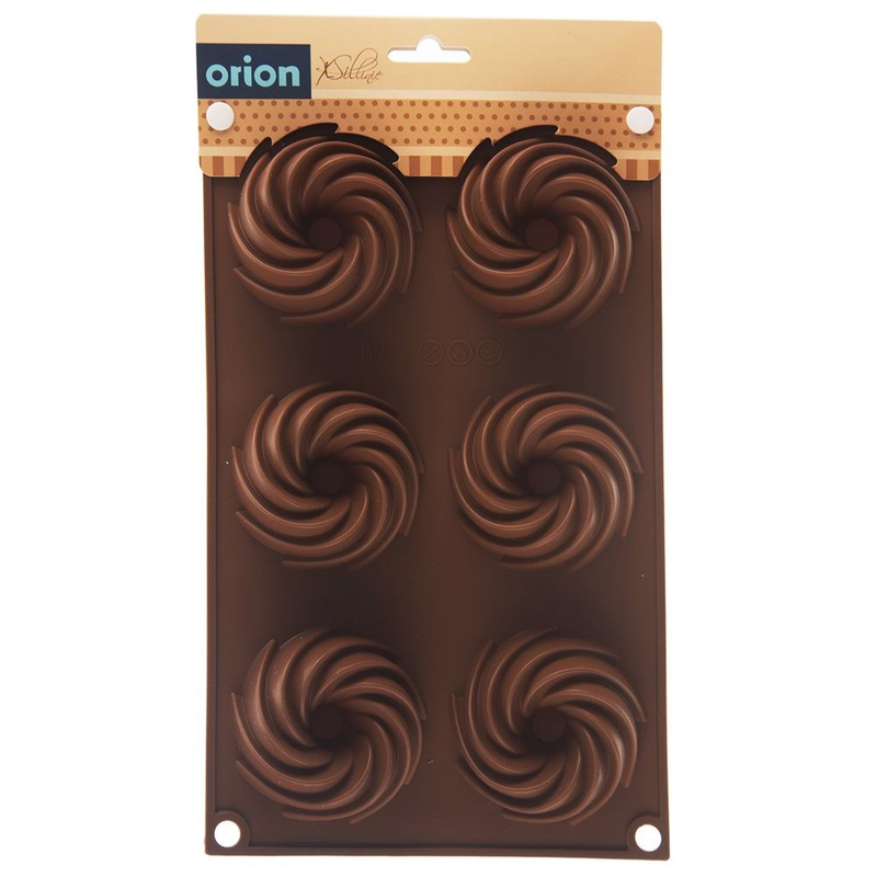 Fluted Cake Mould Silicone Brown SILLINIE 28x17x3 cm
