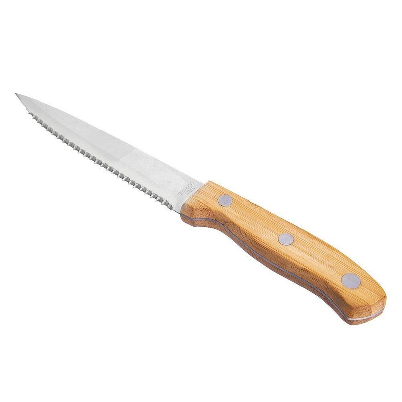 ORION Knife for steaks pizza grill handle bamboo wood