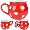Keramikbecher Becher Teebecher Kaffeebecher Keramik rot 950 ml