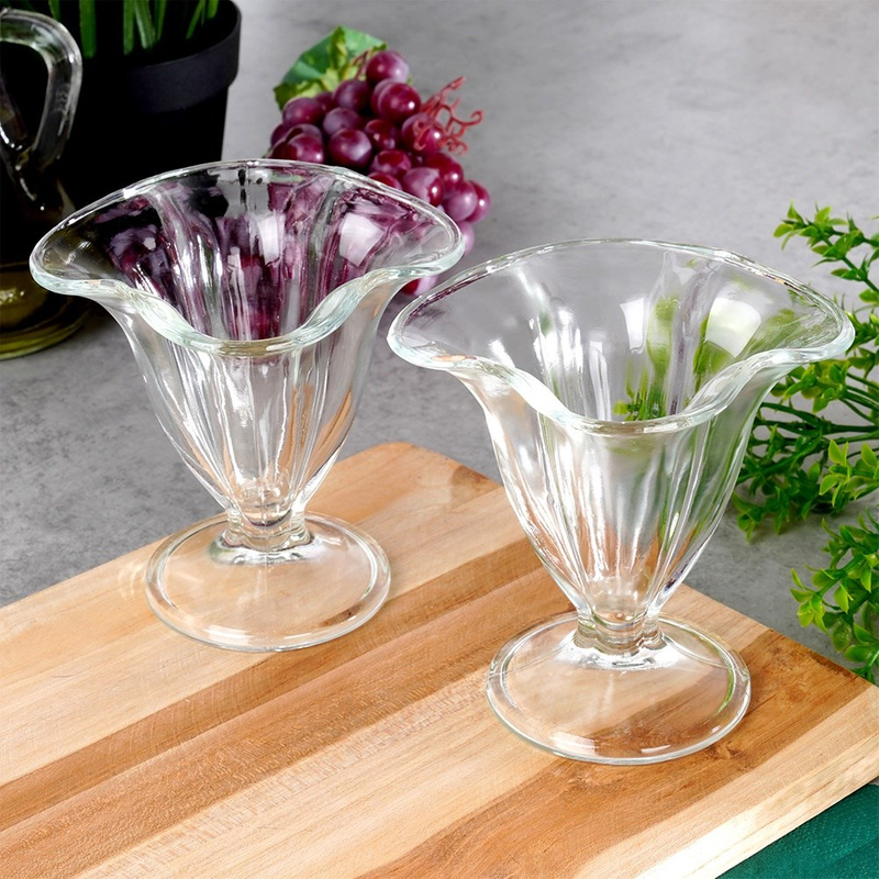 Ice Cream Bowls Glass 2 pcs