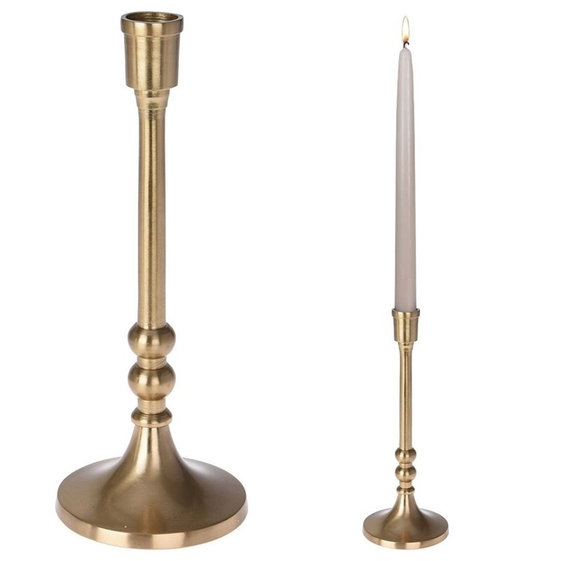 Kerzenständer Kerzenhalter Aluminium für Stabkerze in Goldfarbe LOFT 23,5 cm