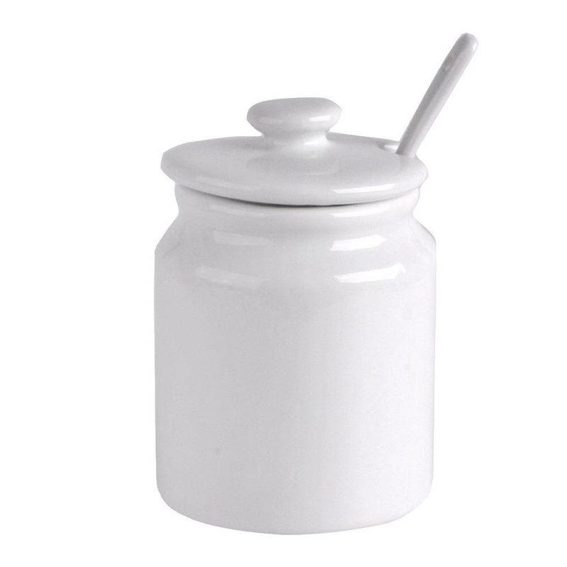 ORION Sugar bowl WHITE container for sugar with spoon