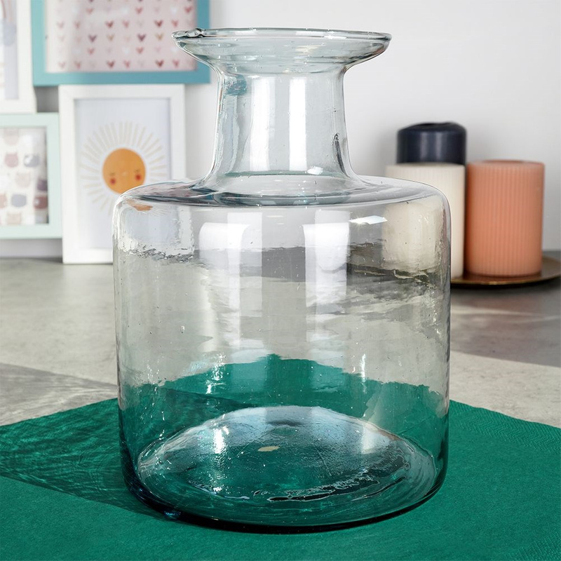 Deko-Vase Glasblumenvase Blumenvase Vase Pflanzenvase aus Glas dekorativ 20,5 cm
