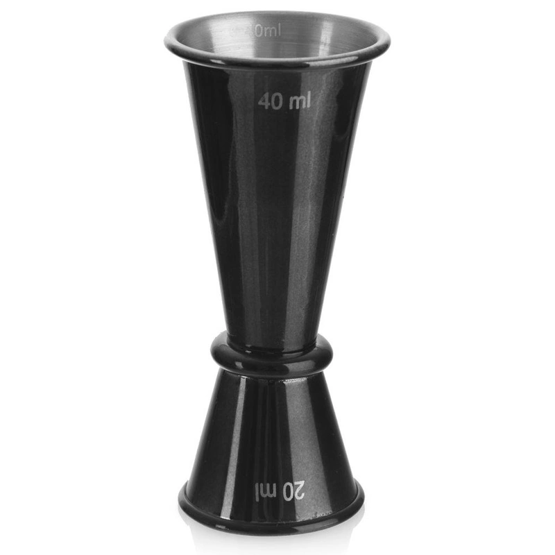 Barmaß Messbecher Doppelmaß Cocktail-Messbecher für Barkeeper Jigger Edelstahl BLACK 20/40 ml