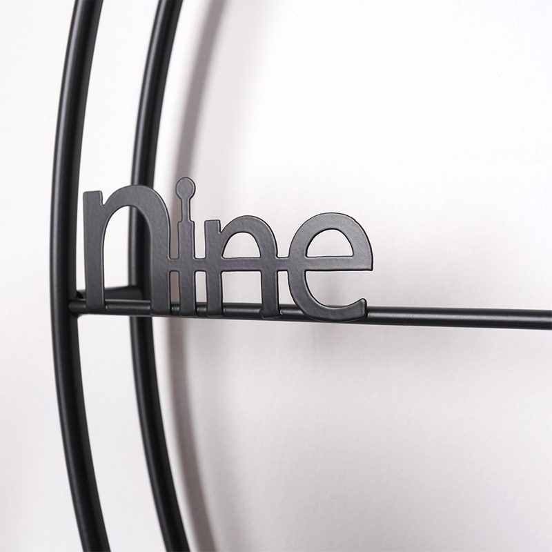 Wall Clock Metal Black 58 cm