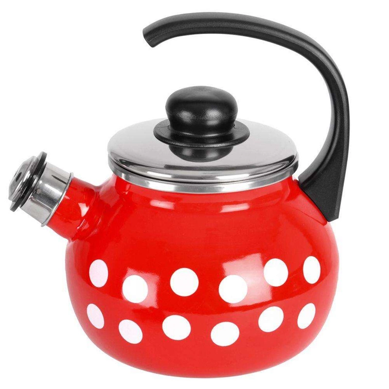 ORION Enamel kettle RED POLKA DOT 1,75L