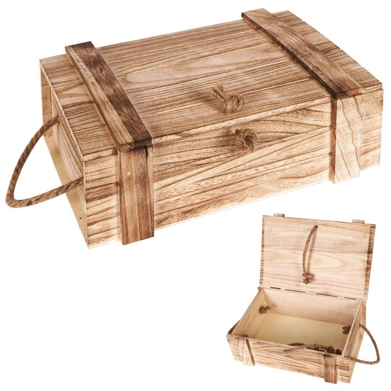 Holzschachtel Holzkiste Aufbewahrungsbox Geschenkverpackung mit Deckel aus Paulownia-Holz 11x30x20,5 cm