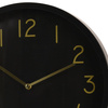 Wanduhr hängende Uhr rund mit Glasfront in Schwarz Goldfarbe LOFT-Stil 37 cm