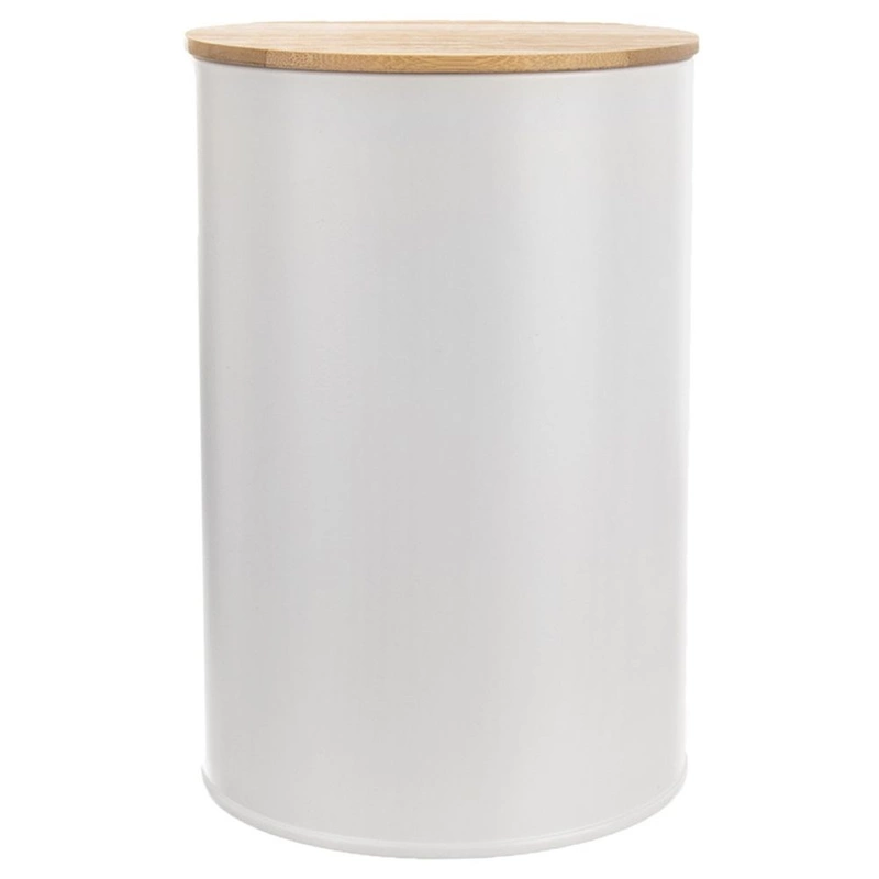 Food Container Metal White with Bamboo Lid WHITELINE 800 ml