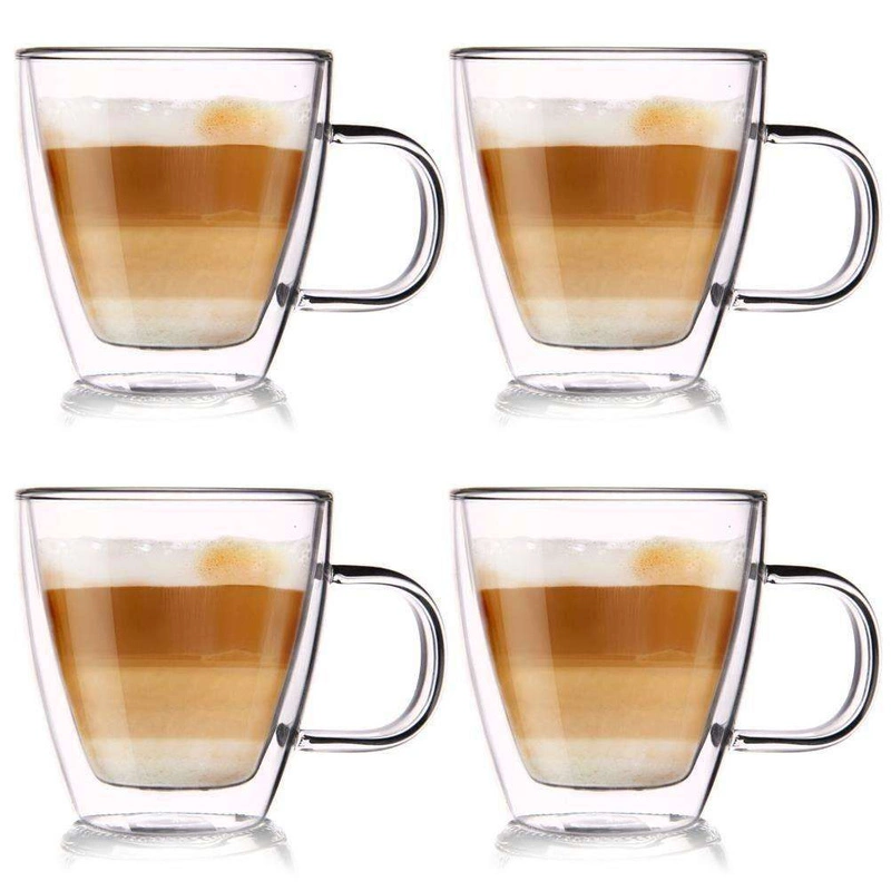 Thermogläser 4 Stück Kaffeegläser Teeglas Kaffeeglas Doppelwandig Gläser