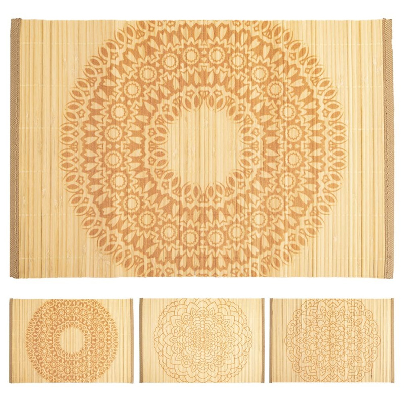 Podkładka na stół bambusowa prostokątna zwijana MANDALA 45x30 cm